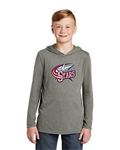 District ® Youth Perfect Tri ® Long Sleeve Hoodie - DTG - Leeds Future Stars-Grey Frost