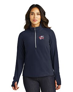Port Authority® Ladies Microfleece 1/2-Zip Pullover - Embroidery-True Navy