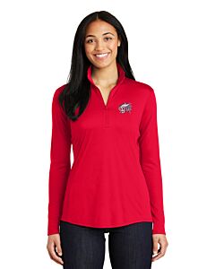Sport-Tek® Ladies PosiCharge® Competitor™ 1/4-Zip Pullover - Embroidery -True Red