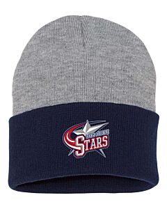 Sportsman - Colorblocked 12" Cuffed Beanie - Embroidery -Heather/Navy
